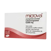 Фото Микровал (полный аналог Микролют) Франция 0,03мг таблетки №84 (28*3) курс 3 месяца